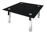 Premier Housewares Coffee Table Square with Black Tempered Glass Top and Chrome Legs, 46 x 85 x 85 cm 31cQlsB4grL. SL160