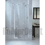 KOHLER K-702010-L-SH Purist Frameless Pivot Shower Door with Clear Glass, Bright Silver