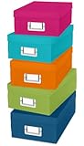 Whitmor 6754-977-5 Plastic Organizer Boxes Set of 5 Assorted Colors