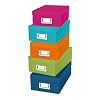 Whitmor 6754-977-5 Plastic Organizer Boxes Set of 5 Assorted Colors