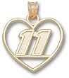 Driver Number 11 Heart Charm/Pendant