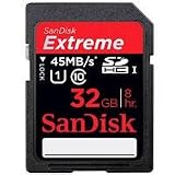 SanDisk 32GB Extreme SDHC Memory Card (SDSDRX3-032G-A21) - 45MB/s