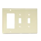 Two Toggle & Duplex Outlet Plate, Almond