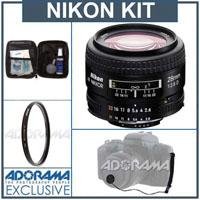 Nikon 28mm f/2.8D AF Nikkor Lens with 5 Year U.S.A. Warranty, Tiffen 52mm UV Glass Filter, Lens Cap Leash, Professional Lens Cleaning Kit