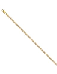 14k Yellow Gold Round Designer Box Chain 16" 2.4mm