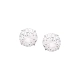 14K White Gold 3 ct. Cubic Zirconia Earring Studs