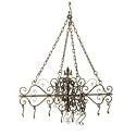 Iron FLEUR DE LIS hanging POT RACK gourmet kitchen