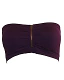 Seamless Purple Strapless Zipper Tube Top Bra with Bra Cups