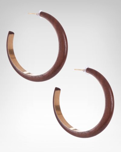 31cRF88jhAL Bebe Gold Plated Wood Hoop GOLD WOOD onesize
