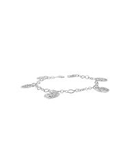 Sterling Silver 925 Line Cut 5 Circle Charms Bracelet