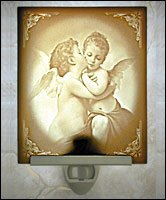 First Kiss Lithophane Poreclain Curved Night Light