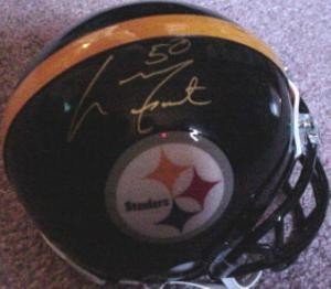 Larry Foote Autographed/Hand Signed Pittsburgh Steelers Football Mini Helmet