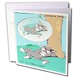 Londons Times Funny Cat Cartoons - Typical Cat Dreams - Greeting Cards-6 Greeting Cards with envelopes