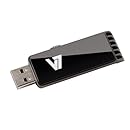 V7 4GB Flash Drive USB 2.0 Black Retractable Connector (VAFD4GAR-1N)