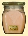 Aloha Bay Palm Wax Candles - Sandalwood - Soft Pink - Square Glass Top Jars 13.5 oz