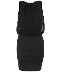 Sophisticated Chiffon/Polyester Sheer Fitted Sleeveless Short Mini Dress 