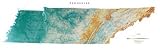 Tennessee Topographic Wall Map by Raven Maps, Laminated Print