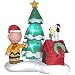 Peanuts 6' Tall Christmas Scene with Charlie Brown Snoopy Woodstock Tree & Doghouse Airblown Inflatable Gemmy