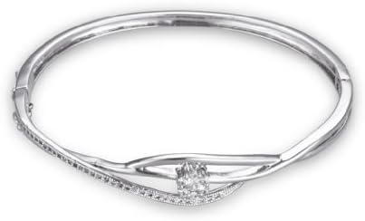 Fashion Plaza Top Quality Triple Chain Crossed Bracelet with Cubic Zirconia B201