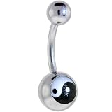 YIN YANG Symbol Logo Belly Button Ring