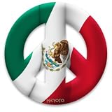 Peace Symbol Magnet of Mexico Flag by MEYOTO LLC
