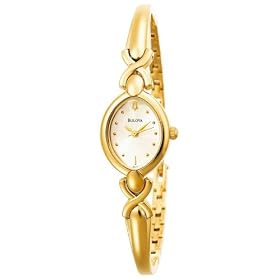 Bulova Ladies Bangle Bracelet Champagne Dial Watch #97L107