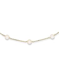 14k Yellow Gold 16in Cultured Pearl Necklace. Metal Wt- 1.24g