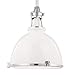 Massena 1-Light Pendant - White/Polished Nickel Finish with White Polished Nickel Metal Shade