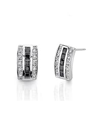 1.70 ct Black White Vs Diamond Earrings 14k Gold