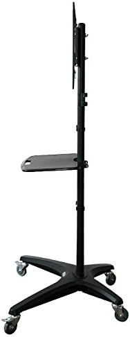 C03 Universal Rolling TV Cart for 32''-65'' LCD LED Plasma Flat panel screen w/ DVD Plastic stand/Shelf & Wheels (C03 w/whees 32''-65'')