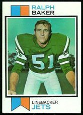 1973 Topps Regular (Football) Card# 486 Ralph Baker of the New York Jets Ex Condition