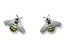 Bee Enameled Sterling Silver Post Earrings title=