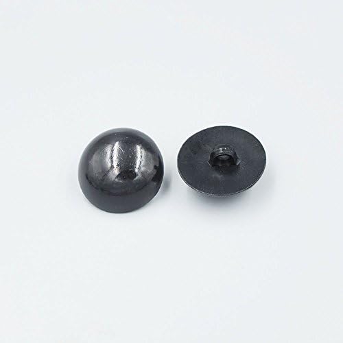 Bluemoona 50 Pcs Sew on Glossy Black Shank Acrylic Button Bear Doll Nose Eyes DIY hand sewing 30MM