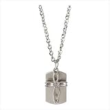 CHARM CROSS ARMY STYLE DOG TAG NECKLACE ALLOY METAL