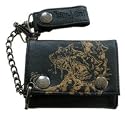 Harry Potter wallet - Hogwarts school leather wallet with metal chain