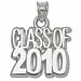 1/2" "Class Of 2010" Block Pendant - Sterling Silver Jewelry