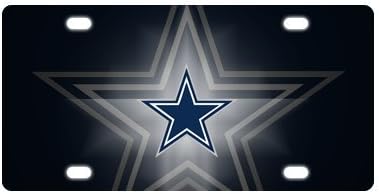 High Quality NFL Dallas Cowboys Pattern Metal Tag License Plate(4 hole cutouts)