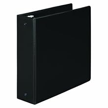 Wilson Jones 368 Line Basic Round Ring Binder, 3" Capacity, 8.5" x 11" Sheet Size, Black (W368-49NB)