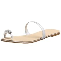 Rampage Women's Reva Thong Sandal,Silver Metallic,10 M US
