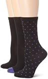 Nine West Womens Dot, Solid Tipped and Solid 3 Pair Crew Pack Socks