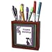 Beverly Turner Birthday Design - Cat with Flowers Happy Birthday - Tile Pen Holders-5 inch tile pen holder