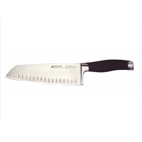 Click here to buy Anolon Advanced 7-1 2-Inch Kyotsu Chef's Knife with Hollow-Ground Blade by Anolon.