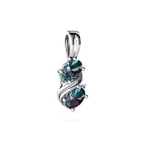 14K White Gold Oval Created Alexandrite Pendant