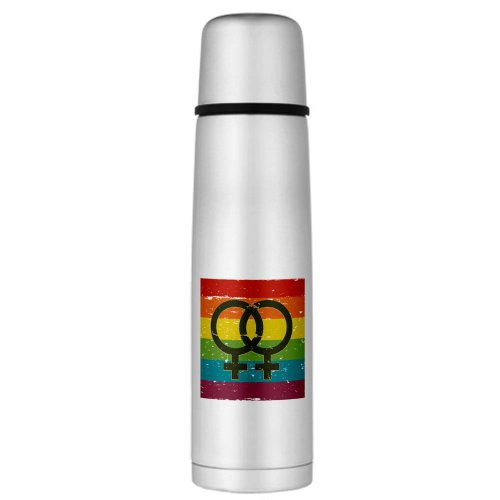 Large Thermos Bottle Gay Female Symbols Grunge