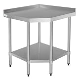 Vogue Stainless Steel Corner Unit 900h x 800d x 600d mm