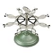 Cosco 086102 Revolving caster stamp rack with spring clips, 8-stamp capacity, chrome