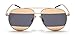 GAMT Double Color Aviator Sunglasses For Men Gold Frame Grey Lens