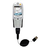 Retractable USB Cable for the Orange SPV E100 with Power Hot Sync and Charge capabilities - Gomadic Brand w/ TipExchange Technology