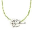 Anna Perrone Fancy Clasp Peridot Necklace Finished with .925 Sterling Silver