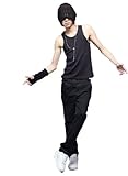 Demarkt® Men's Sports Dance Pants Casual Trousers Thick Slacks for Autumn and Winter Black Size L